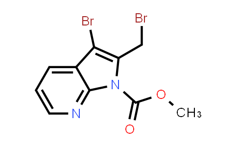 CAS No. 307951-26-4, 1H-Pyrrolo[2,3-b]pyridine-1-carboxylic acid, 3-bromo-2-(bromomethyl)-, methyl ester