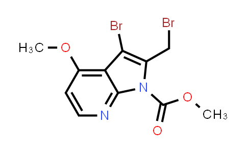 CAS No. 307951-27-5, 1H-Pyrrolo[2,3-b]pyridine-1-carboxylic acid, 3-bromo-2-(bromomethyl)-4-methoxy-, methyl ester