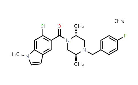 CAS No. 309915-19-3, Piperazine, 1-[(6-chloro-1-methyl-1H-indol-5-yl)carbonyl]-4-[(4-fluorophenyl)methyl]-2,5-dimethyl-, (2R,5S)-