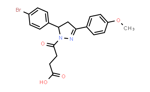 CAS No. 309925-78-8, 4-(5-(4-Bromophenyl)-3-(4-methoxyphenyl)-4,5-dihydro-1H-pyrazol-1-yl)-4-oxobutanoic acid