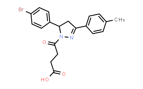 CAS No. 309926-09-8, 4-(5-(4-Bromophenyl)-3-(p-tolyl)-4,5-dihydro-1H-pyrazol-1-yl)-4-oxobutanoic acid