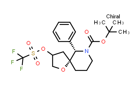 CAS No. 310906-19-5, 1-Oxa-7-azaspiro[4.5]decane-7-carboxylic acid, 6-phenyl-3-[[(trifluoromethyl)sulfonyl]oxy]-, 1,1-dimethylethyl ester, (5R,6S)-