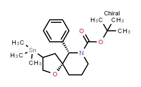 CAS No. 310906-20-8, 1-Oxa-7-azaspiro[4.5]decane-7-carboxylic acid, 6-phenyl-3-(trimethylstannyl)-, 1,1-dimethylethyl ester, (5R,6S)-