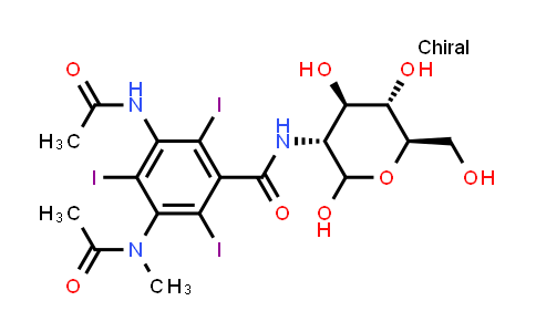 CAS No. 31112-62-6, 3-acetamido-2,4,6-triiodo-5-(N-methylacetamido)-N-((3R,4R,5S,6R)-2,4,5-trihydroxy-6-(hydroxymethyl)tetrahydro-2H-pyran-3-yl)benzamide