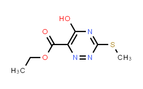 CAS No. 31143-85-8, ETHYL 5-HYDROXY-3-(METHYLTHIO)-1,2,4-TRIAZINE-6-CARBOXYLATE
