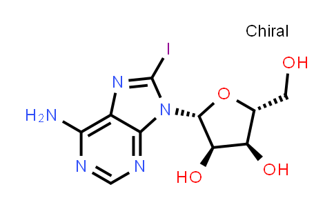 CAS No. 31281-88-6, (2R,3R,4S,5R)-2-(6-Amino-8-iodo-9H-purin-9-yl)-5-(hydroxymethyl)tetrahydrofuran-3,4-diol