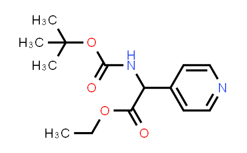 CAS No. 313490-99-2, Ethyl 2-((tert-butoxycarbonyl)amino)-2-(pyridin-4-yl)acetate