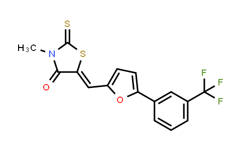 CAS No. 313663-29-5, 4-Thiazolidinone, 3-methyl-2-thioxo-5-[[5-[3-(trifluoromethyl)phenyl]-2-furanyl]methylene]-
