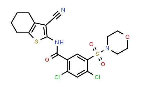 CAS No. 313685-57-3, 2,4-dichloro-N-(3-cyano-4,5,6,7-tetrahydrobenzo[b]thiophen-2-yl)-5-(morpholinosulfonyl)benzamide