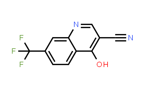 CAS No. 318-44-5, 3-Quinolinecarbonitrile, 4-hydroxy-7-(trifluoromethyl)-
