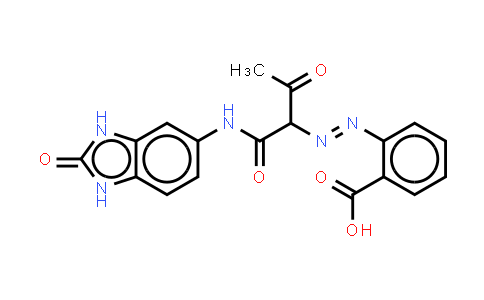 CAS No. 31837-42-0, 2-1-(2,3-dihydro-2-oxo-1H-benzimidazol-5-yl)aminocarbonyl-2-oxopropylazobenzoic acid