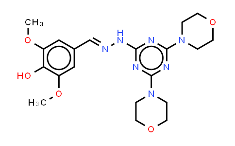 CAS No. 321557-16-8, Benzaldehyde, 4-hydroxy-3,5-dimethoxy-, 2-(4,6-di-4-morpholinyl-1,3,5-triazin-2-yl)hydrazone