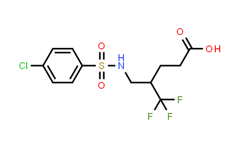 CAS No. 321970-80-3, 4-(((4-Chlorophenyl)sulfonamido)methyl)-5,5,5-trifluoropentanoic acid