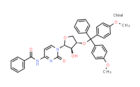 CAS No. 325683-91-8, N-(1-((2R,3R,4S)-4-(Bis(4-methoxyphenyl)(phenyl)methoxy)-3-hydroxytetrahydrofuran-2-yl)-2-oxo-1,2-dihydropyrimidin-4-yl)benzamide