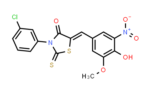 CAS No. 327033-16-9, 4-Thiazolidinone, 3-(3-chlorophenyl)-5-[(4-hydroxy-3-methoxy-5-nitrophenyl)methylene]-2-thioxo-