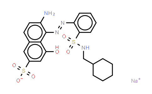 CAS No. 32846-21-2, 6-amino-5-2-(cyclohexylmethylamino)sulphonylphenylazo-4-hydroxynaphthalene-2-sulphonate (sodium salt)