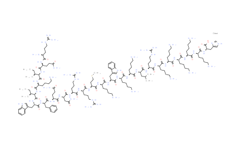 CAS No. 329306-46-9, L-Histidine, L-arginyl-L-glutaminyl-L-isoleucyl-L-lysyl-L-isoleucyl-L-tryptophyl-L-phenylalanyl-L-glutaminyl-L-asparaginyl-L-arginyl-L-arginyl-L-methionyl-L-lysyl-L-tryptophyl-L-lysyl-L-lysyl-L-leucyl-L-arginyl-L-lysyl-L-lysyl-L-lysyl-L-lysyl-L-lysyl-