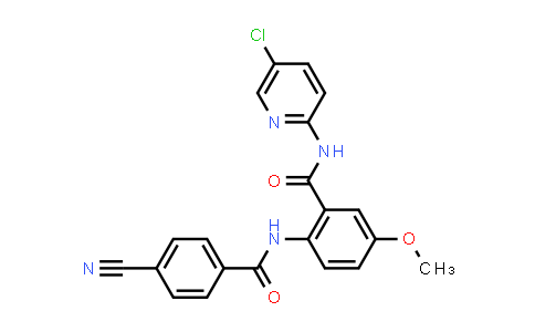 CAS No. 330942-01-3, N-(5-chloropyridin-2-yl)-2-(4-cyanobenzamido)-5-methoxybenzamide
