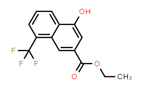 CAS No. 331281-99-3, 2-Naphthalenecarboxylic acid, 4-hydroxy-8-(trifluoromethyl)-, ethyl ester