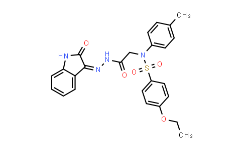 CAS No. 331725-25-8, Glycine, N-[(4-ethoxyphenyl)sulfonyl]-N-(4-methylphenyl)-, (1,2-dihydro-2-oxo-3H-indol-3-ylidene)hydrazide (9CI)