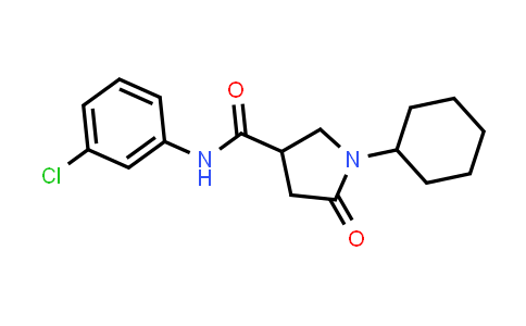 CAS No. 331759-19-4, N-(3-chlorophenyl)-1-cyclohexyl-5-oxopyrrolidine-3-carboxamide