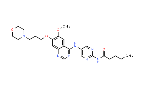 CAS No. 331794-30-0, Pentanamide, N-[5-[[6-methoxy-7-[3-(4-morpholinyl)propoxy]-4-quinazolinyl]amino]-2-pyrimidinyl]-