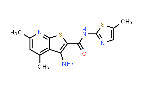 CAS No. 332950-09-1, 3-Amino-4,6-dimethyl-N-(5-methylthiazol-2-yl)thieno[2,3-b]pyridine-2-carboxamide