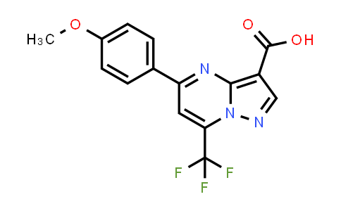 CAS No. 333761-72-1, 5-(4-Methoxyphenyl)-7-(trifluoromethyl)pyrazolo[1,5-a]pyrimidine-3-carboxylic acid