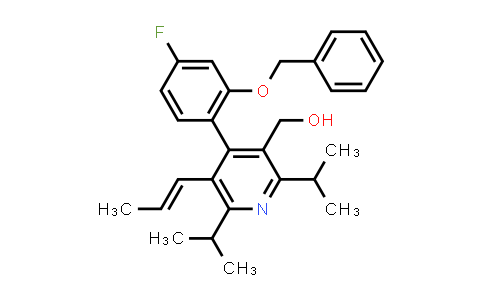 CAS No. 334933-65-2, 4-[4-Fluoro-2-(phenylmethoxy)phenyl]-2,6-bis(1-methylethyl)-5-(1-propen-1-yl)-3-pyridinemethanol