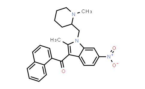 CAS No. 335160-53-7, (2-Methyl-1-((1-methylpiperidin-2-yl)methyl)-6-nitro-1H-indol-3-yl)(naphthalen-1-yl)methanone