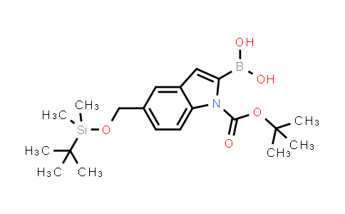 CAS No. 335649-84-8, 1H-Indole-1-carboxylic acid, 2-borono-5-[[[(1,1-dimethylethyl)dimethylsilyl]oxy]methyl]-, 1,1-dimethylethyl ester
