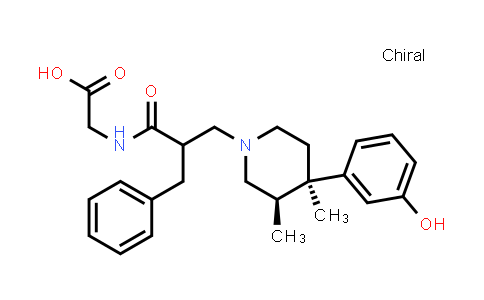 CAS No. 342639-02-5, 2-(2-benzyl-3-((3R,4R)-4-(3-hydroxyphenyl)-3,4-dimethylpiperidin-1-yl)propanamido)acetic acid