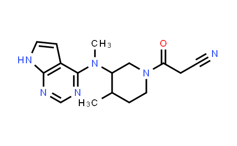 CAS No. 344418-92-4, 1-Piperidinepropanenitrile, 4-methyl-3-(methyl-7H-pyrrolo[2,3-d]pyrimidin-4-ylamino)-β-oxo-