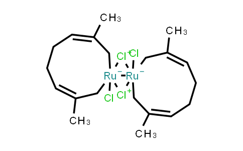 CAS No. 34801-97-3, Dichlorodi-μ-chlorobis[(1,2,3,6,7,8-η-2,7-dimethyl-2,6-octadiene-1,8-diyl]diruthenium(IV)