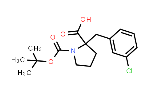 CAS No. 351002-87-4, 1-(tert-Butoxycarbonyl)-2-(3-chlorobenzyl)pyrrolidine-2-carboxylic acid
