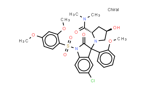 CAS No. 352276-92-7, (-)-1-[5-Chloro-1-(2,4-dimethoxyphenylsulfonyl)-3-(2-methoxyphenyl)-2-oxo-2,3-dihydro-1H-indol-3-yl]-4(R)-hydroxy-L-proline N,N-dimethylamide