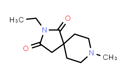 CAS No. 3576-73-6, 2,8-Diazaspiro[4.5]decane-1,3-dione, 2-ethyl-8-methyl-