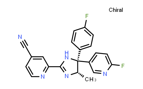 CAS No. 357927-37-8, 4-Pyridinecarbonitrile, 2-[(4S,5S)-5-(4-fluorophenyl)-5-(6-fluoro-3-pyridinyl)-4,5-dihydro-4-methyl-1H-imidazol-2-yl]-