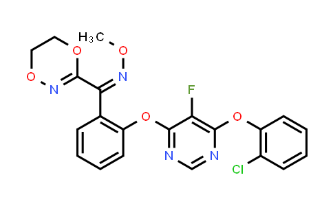 CAS No. 361377-29-9, (2-((6-(2-Chlorophenoxy)-5-fluoropyrimidin-4-yl)oxy)phenyl)(5,6-dihydro-1,4,2-dioxazin-3-yl)methanone O-methyl oxime