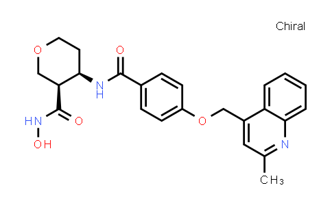 CAS No. 362487-78-3, (3R,4R)-rel-Tetrahydro-N-hydroxy-4-[[4-[(2-methyl-4-quinolinyl)methoxy]benzoyl]amino]-2H-pyran-3-carboxamide