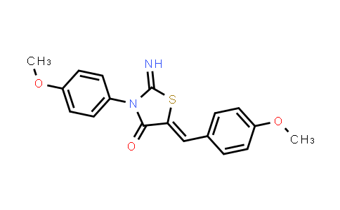CAS No. 362490-15-1, 4-Thiazolidinone, 2-imino-3-(4-methoxyphenyl)-5-[(4-methoxyphenyl)methylene]-