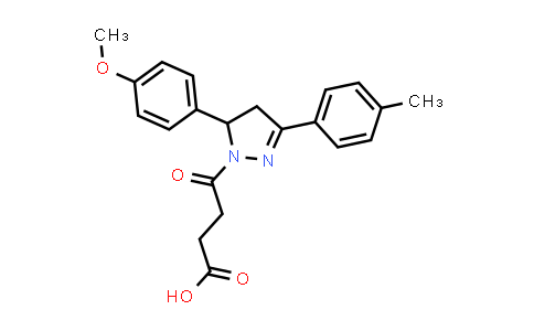 CAS No. 362490-57-1, 4-(5-(4-Methoxyphenyl)-3-(p-tolyl)-4,5-dihydro-1H-pyrazol-1-yl)-4-oxobutanoic acid