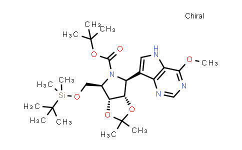 CAS No. 364046-23-1, 5H-1,3-Dioxolo[4,5-c]pyrrole-5-carboxylic acid, 4-[[[(1,1-dimethylethyl)dimethylsilyl]oxy]methyl]tetrahydro-6-(4-methoxy-5H-pyrrolo[3,2-d]pyrimidin-7-yl)-2,2-dimethyl-, 1,1-dimethylethyl ester, (3aR,4R,6S,6aS)-