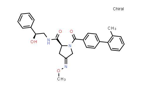 CAS No. 364076-99-3, 2-Pyrrolidinecarboxamide, N-[(2S)-2-hydroxy-2-phenylethyl]-4-(methoxyimino)-1-[(2'-methyl[1,1'-biphenyl]-4-yl)carbonyl]-, (2S)-