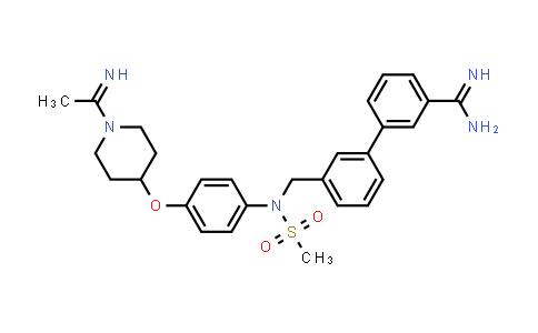 CAS No. 364614-38-0, [1,1'-Biphenyl]-3-carboximidamide, 3'-[[[4-[[1-(1-iminoethyl)-4-piperidinyl]oxy]phenyl](methylsulfonyl)amino]methyl]-