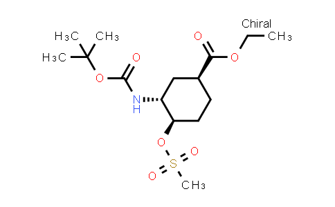 CAS No. 365997-36-0, (1S,3R,4R)-Ethyl 3-((tert-butoxycarbonyl)amino)-4-((methylsulfonyl)oxy)cyclohexanecarboxylate