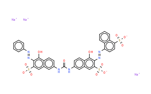 CAS No. 3687-80-7, TriNa 4-6-6-(o-anisyl)azo-5-OH-7-sulphonato-2-naphthylaminocarbonylamino-1-OH-3-sulphonato-2-naphthylazonaphthalene-1- sulphonate