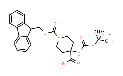 CAS No. 368866-07-3, 1-(9H-Fluoren-9-ylmethoxycarbonyl)-4-[(2-methylpropan-2-yl)oxycarbonylamino]piperidine-4-carboxylic acid