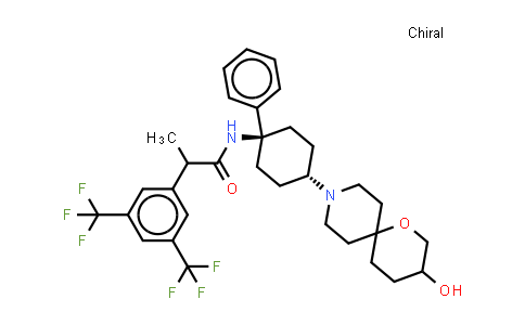 DY551840 | 374792-82-2 | Benzeneacetamide, N-[trans-4-(3-hydroxy-1-oxa-9-azaspiro[5.5]undec-9-yl)-1-phenylcyclohexyl]-a-methyl-3,5-bis(trifluoromethyl)-
