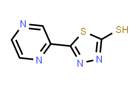 CAS No. 37545-34-9, 5-Pyrazin-2-yl-1,3,4-thiadiazole-2-thiol